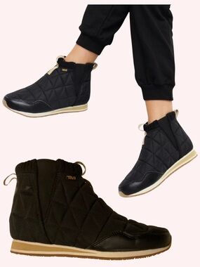 NWT Teva ReEmber Mid Camp Moc Ankle Boots Black Women’s Size 8